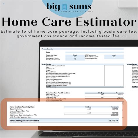 income test fee home care package|home care fee estimator calculator.